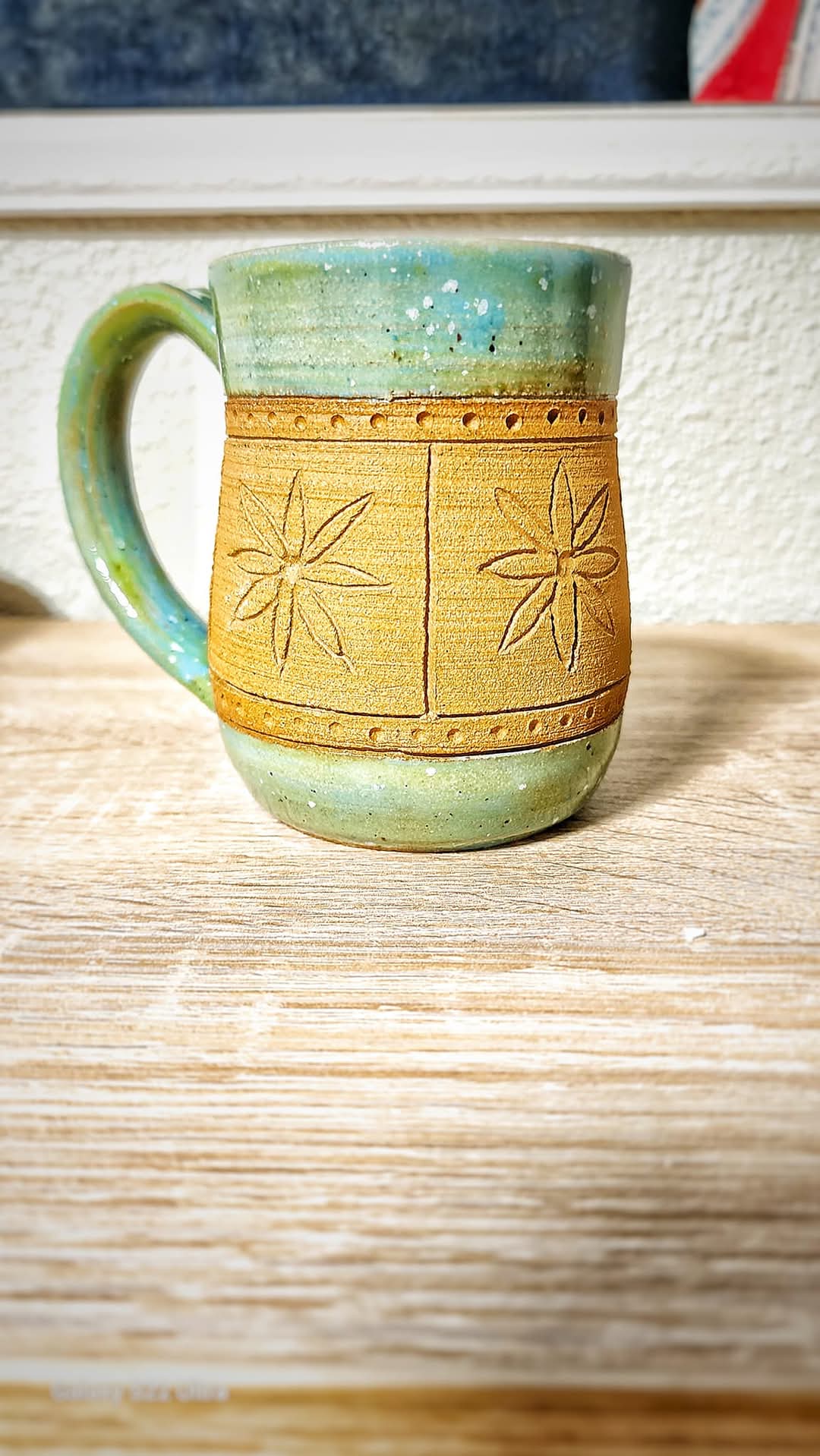 Carved by hand Terracotta Bloom Mug