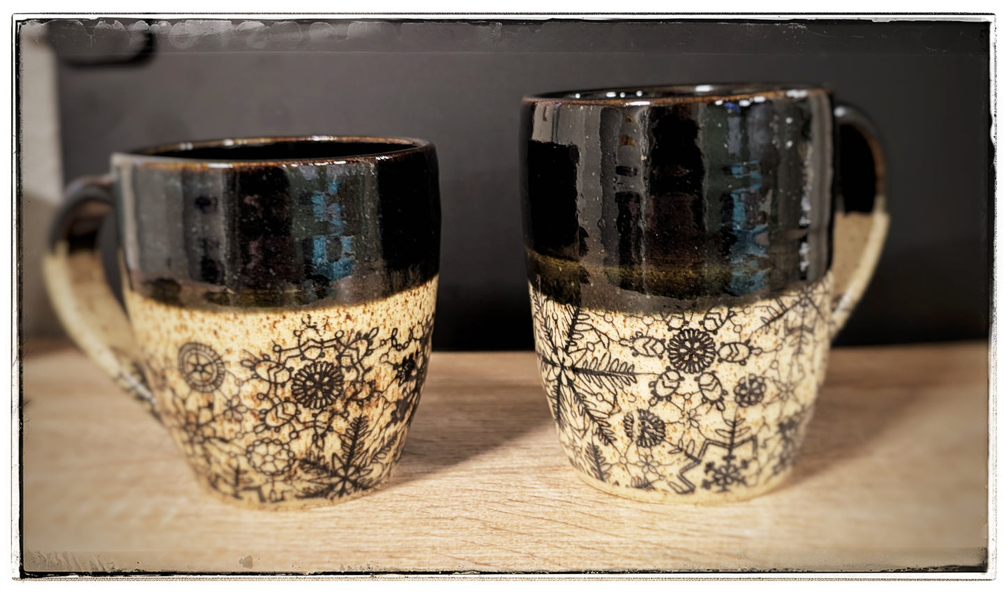 Handmade Black lace Mug