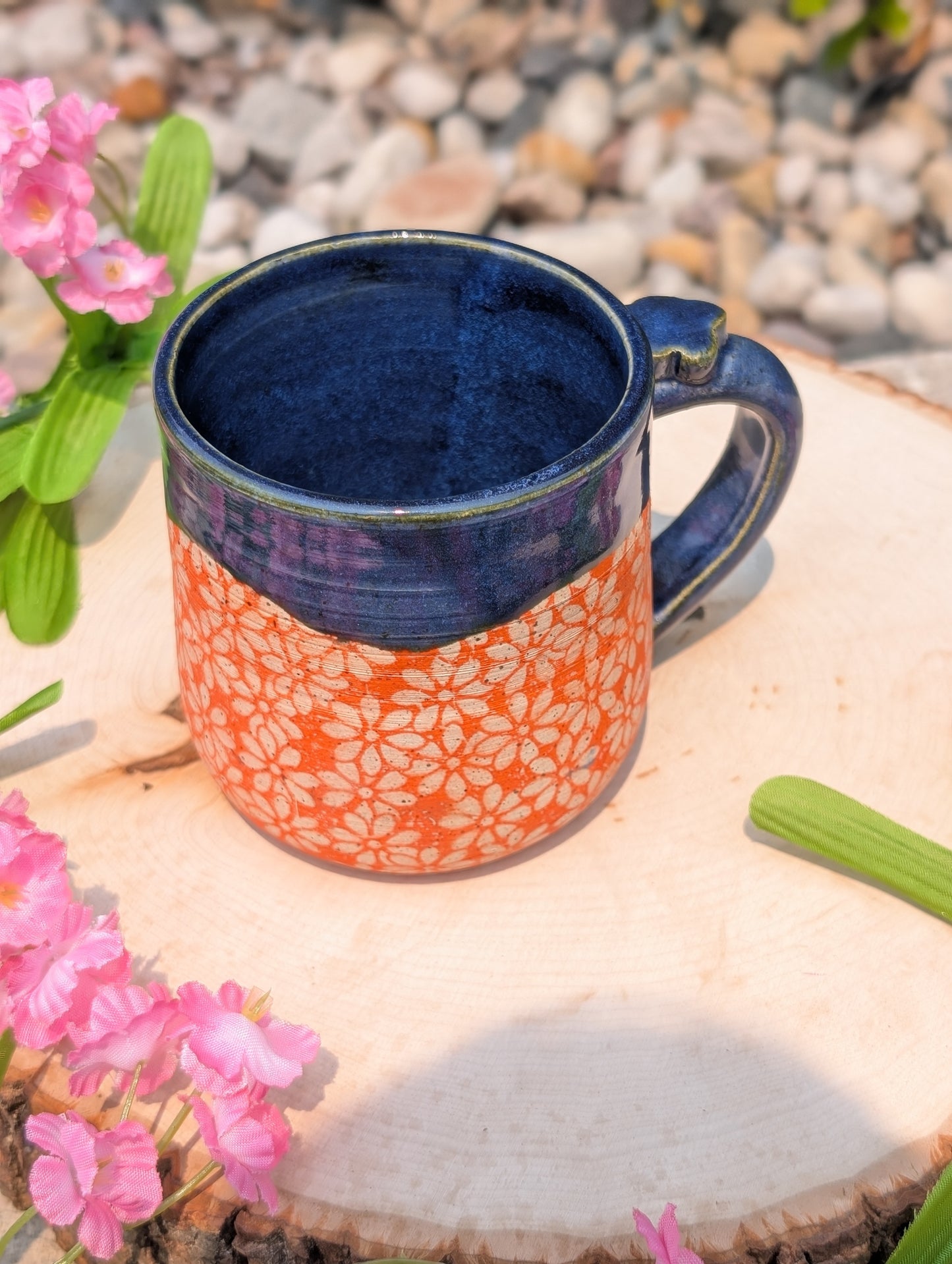 Ceramic Indigo Petals Mug