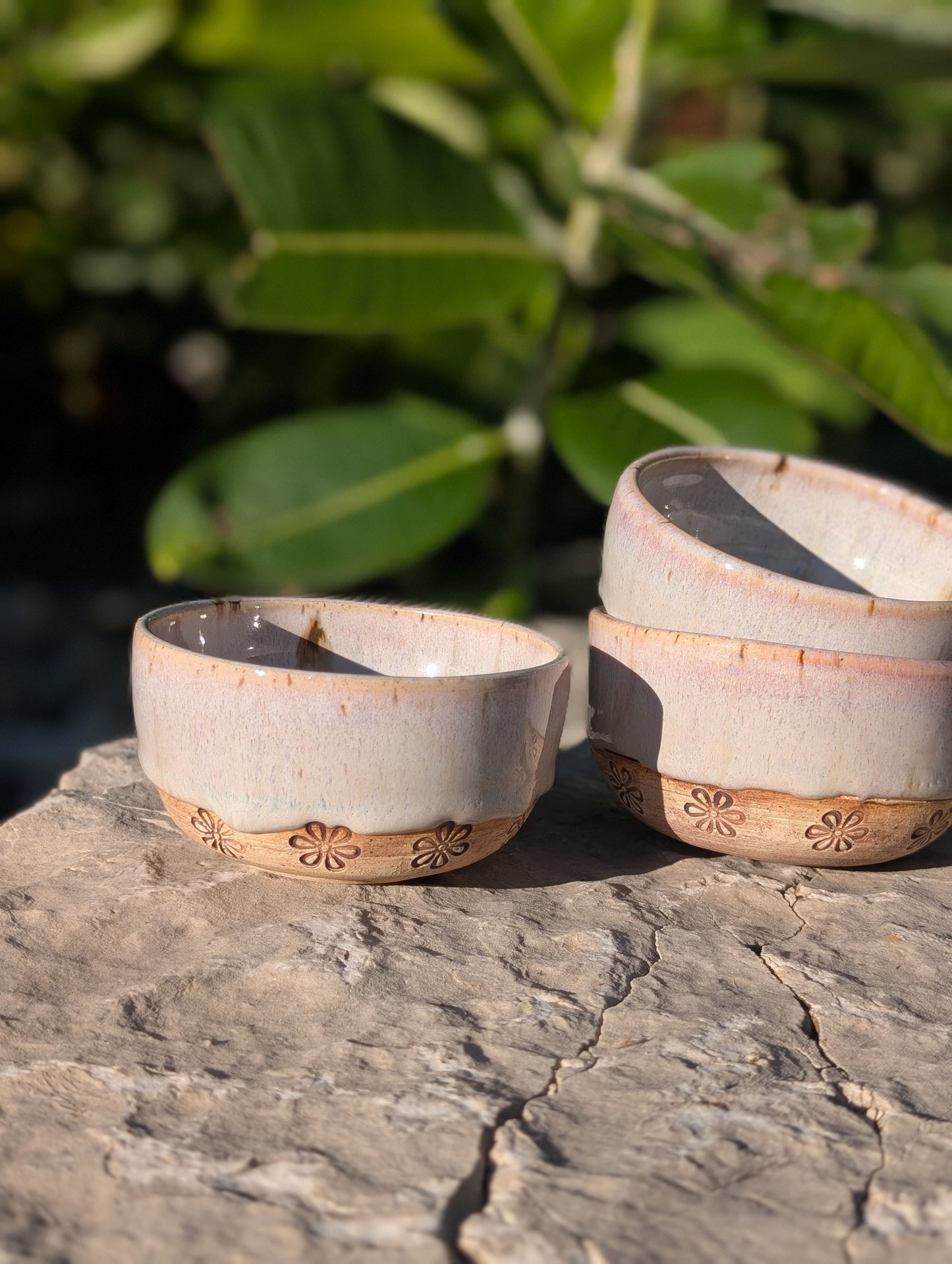Carved Floral Mini Bowls