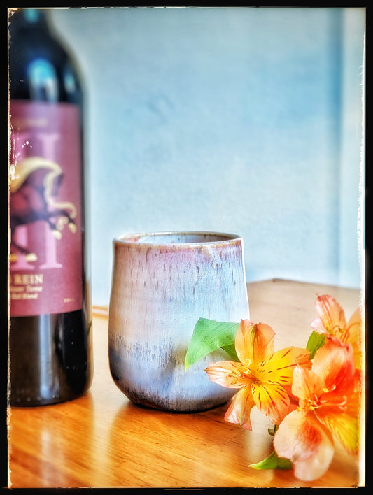 Handmade Lavender Dusk Wine Glass