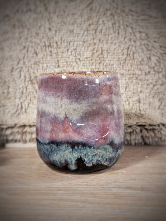Glazed by hand Lavender Fog Wine Glass