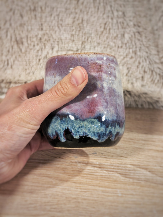 Glazed by hand Lavender Fog Wine Glass