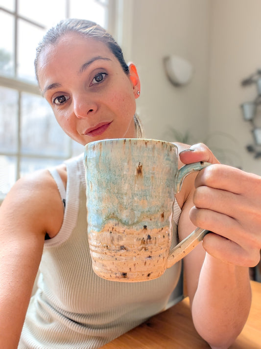 Hand-finished with glaze The Sand & Sea Mug