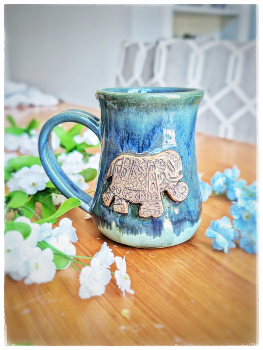 Lovingly glazed by hand Blue Mystic Jungle