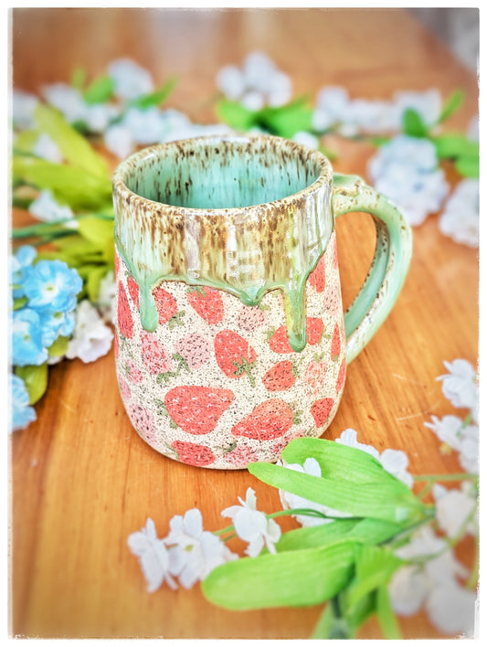 Hand-glazed Strawberry Sundae Mug