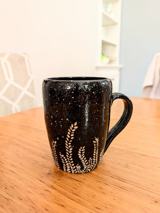 Hand-carved Midnight Meadow Mug