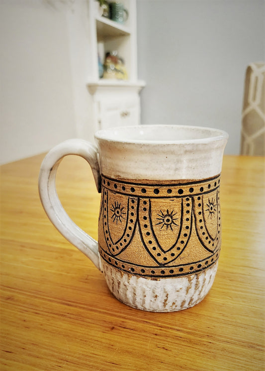 Hand-carved Sunkeeper Mug