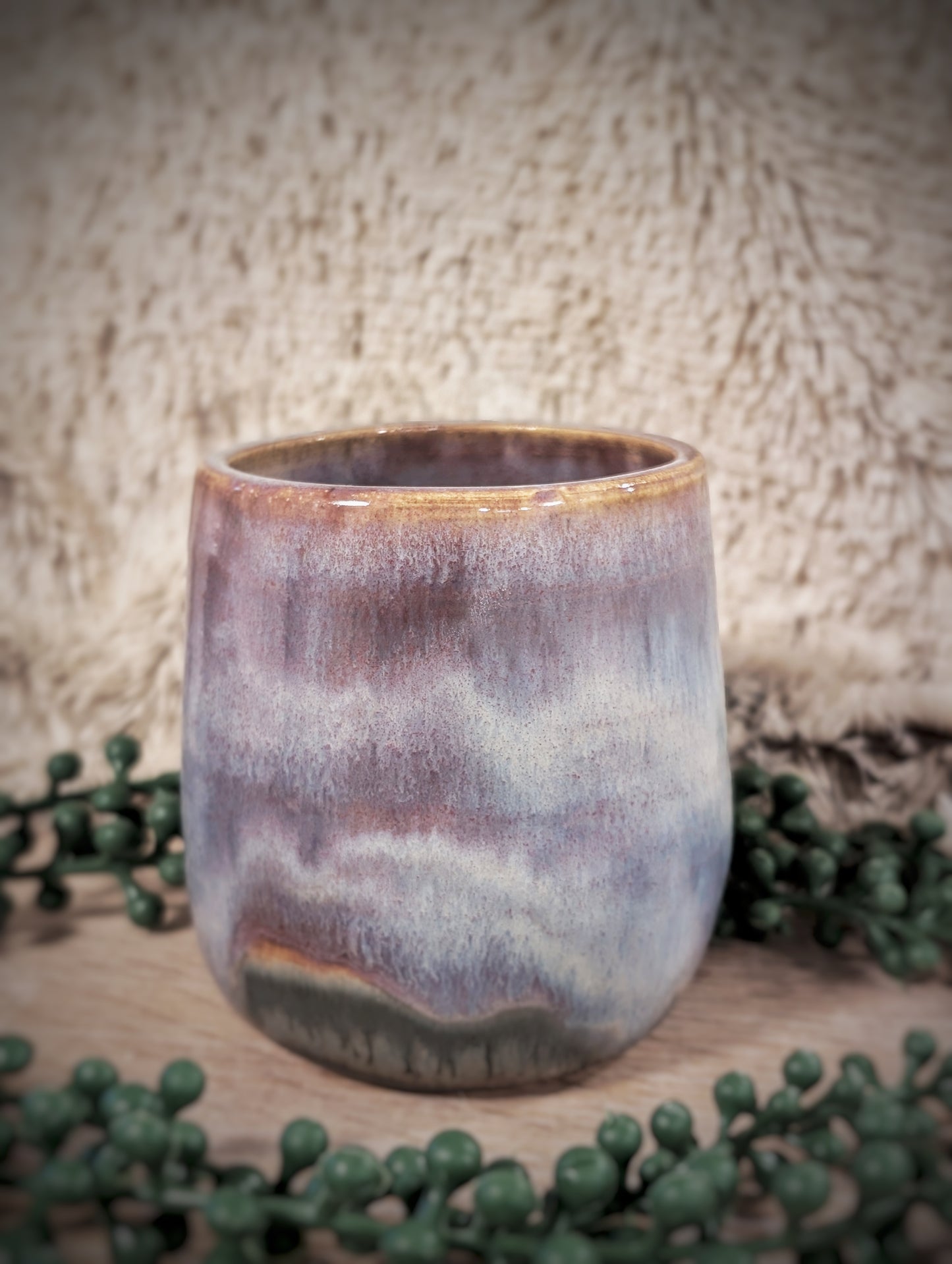 Artisan Glazed Twilight Drift Wine Glass