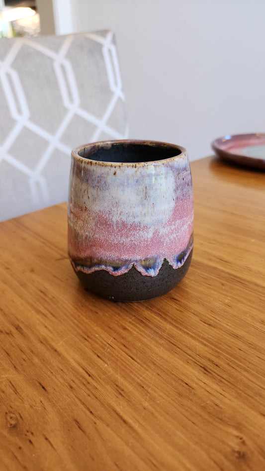 Hand Glazed Smoky Blush Wine Glass