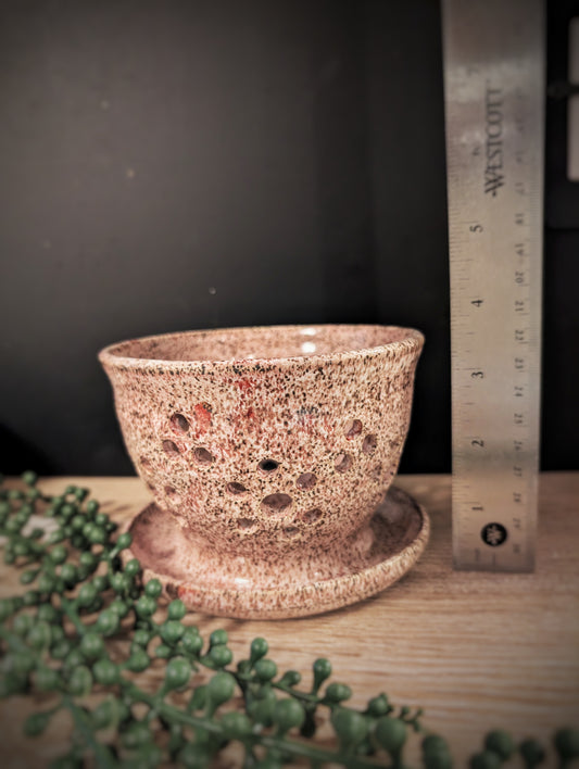 Handcrafted Berry Bowl with Saucer