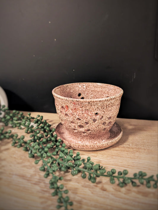 Handcrafted Berry Bowl with Saucer