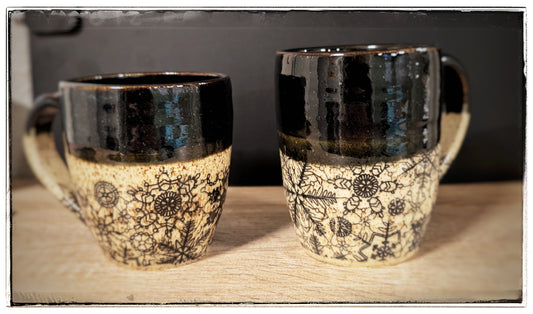 Handmade Black lace Mug