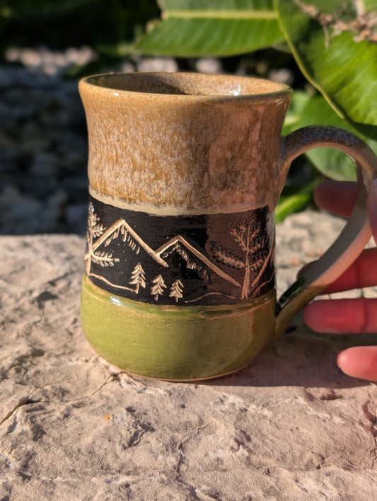 Carved by Hand Woodland Peaks Mug