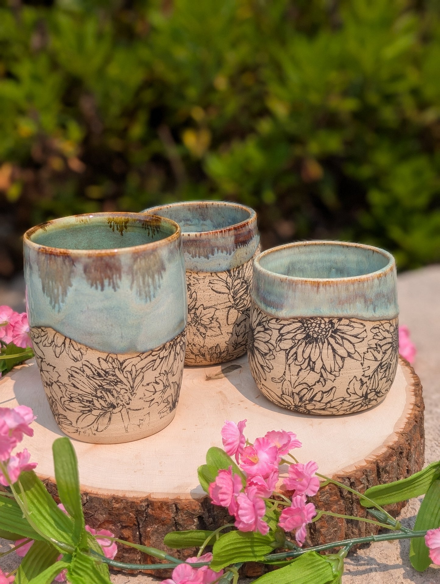 Floral handmade mug