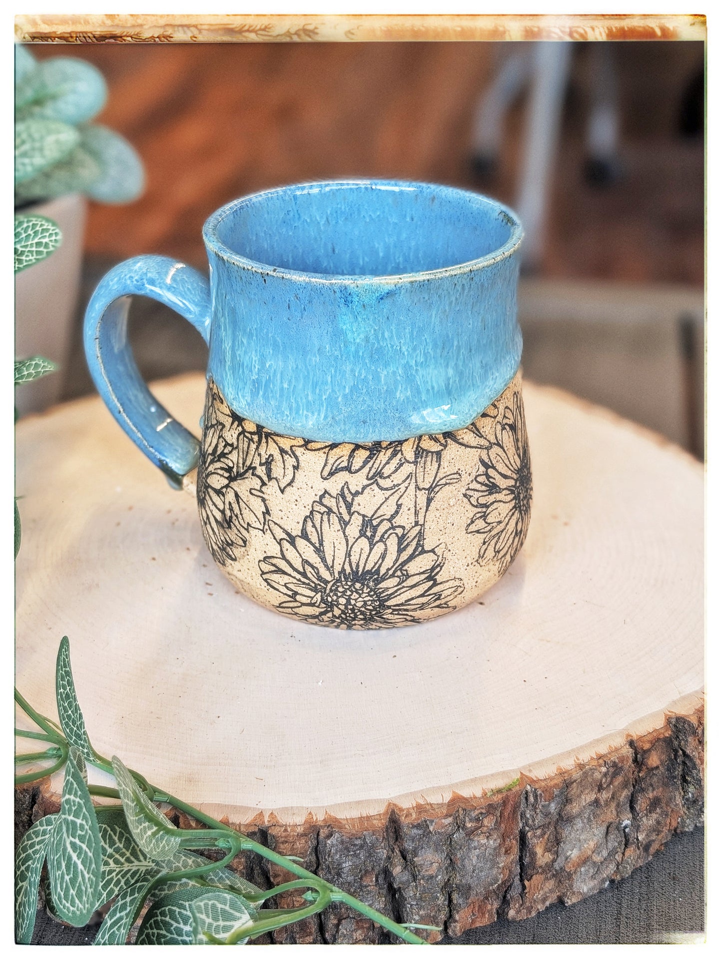 Floral handmade mug