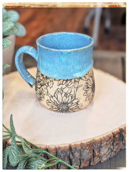 Floral handmade mug
