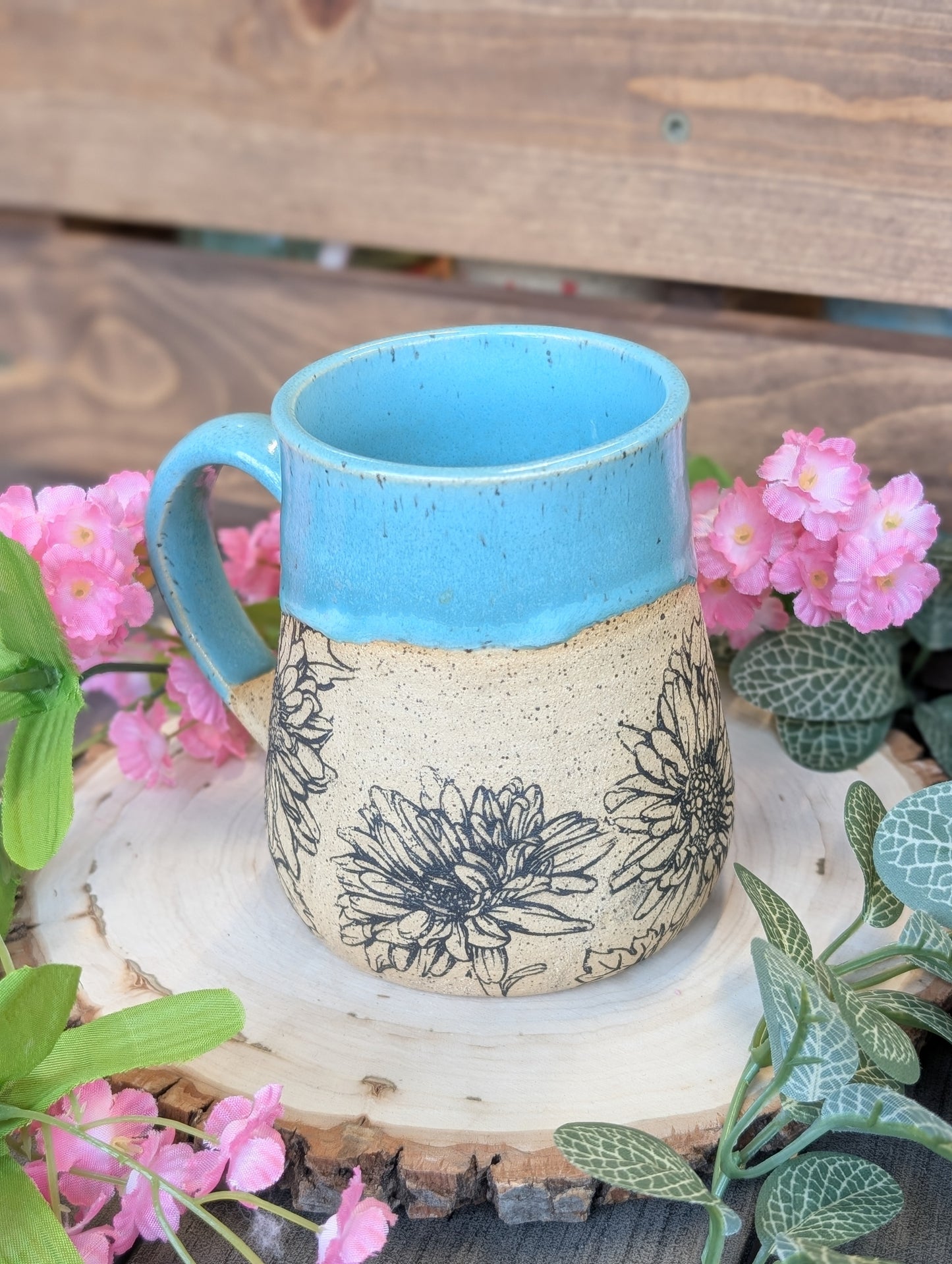 Floral handmade mug