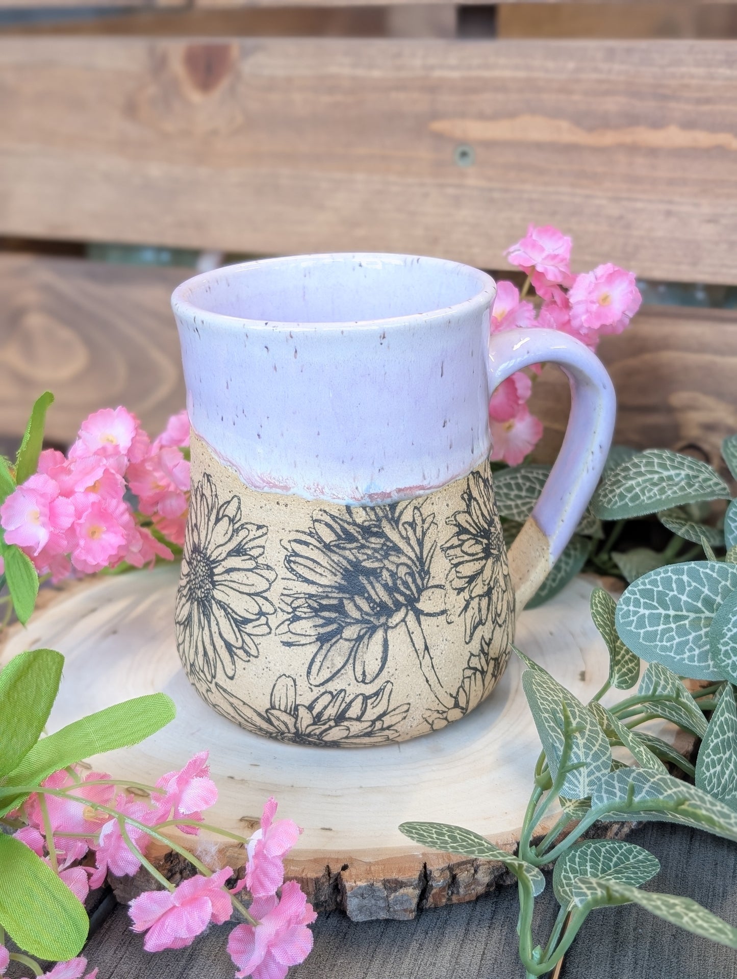 Floral handmade mug