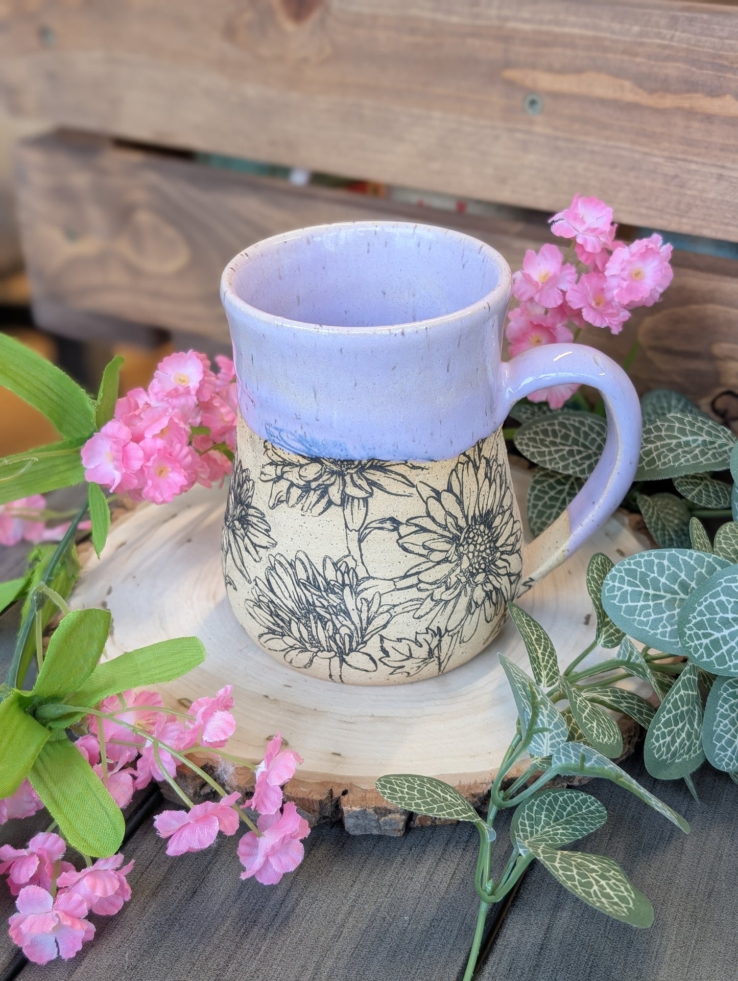 Floral handmade mug