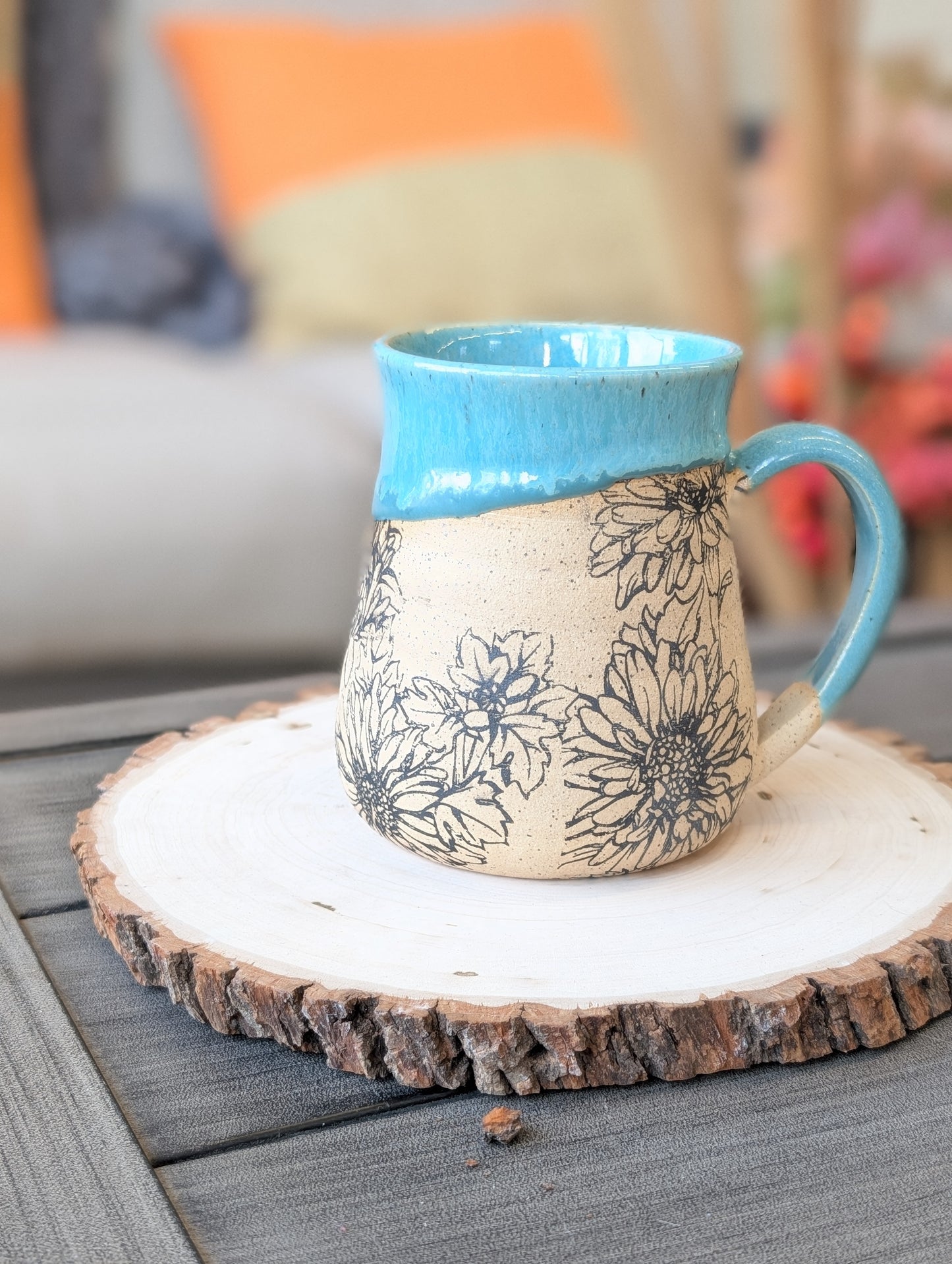 Floral handmade mug
