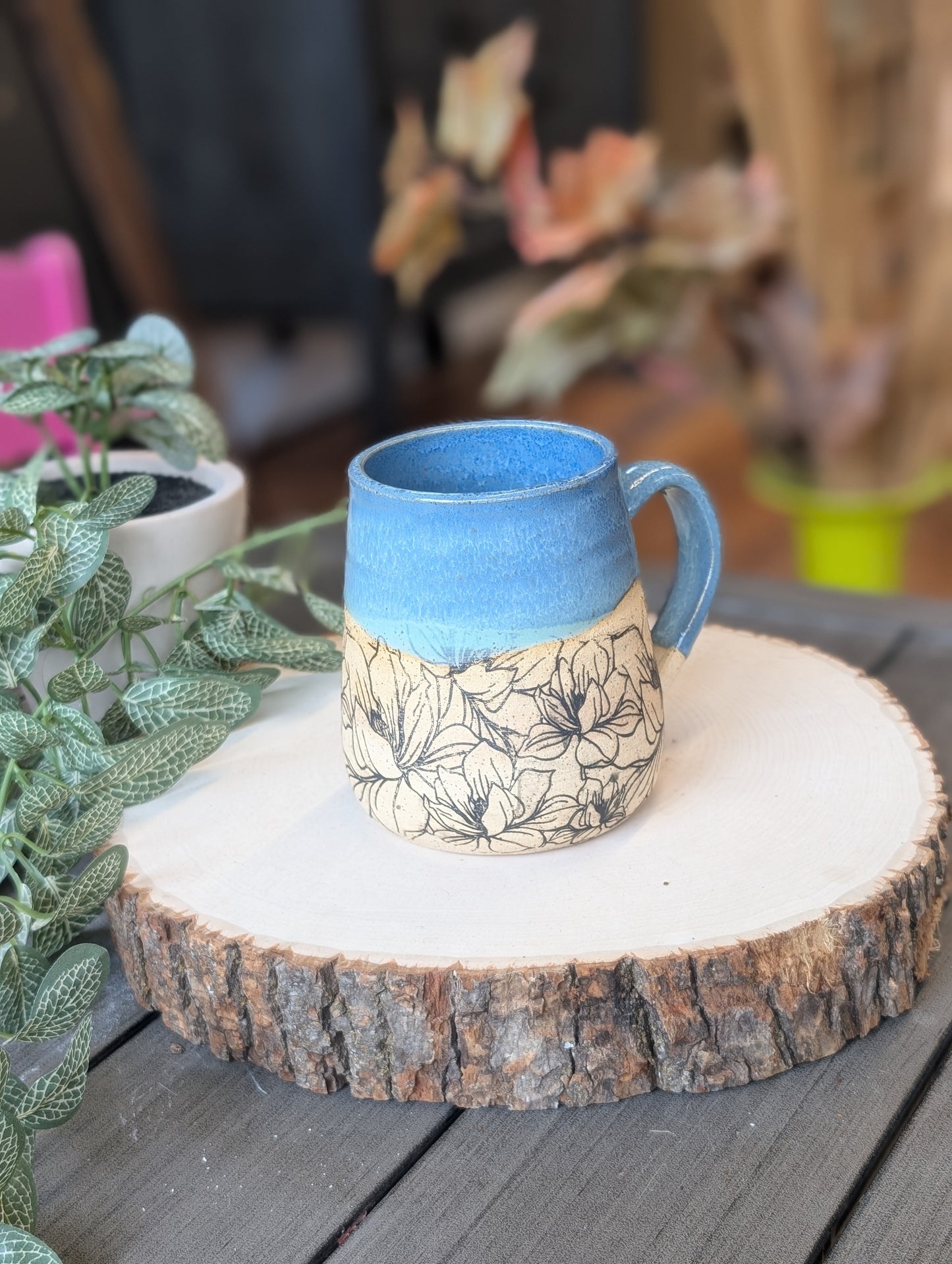 Floral handmade mug