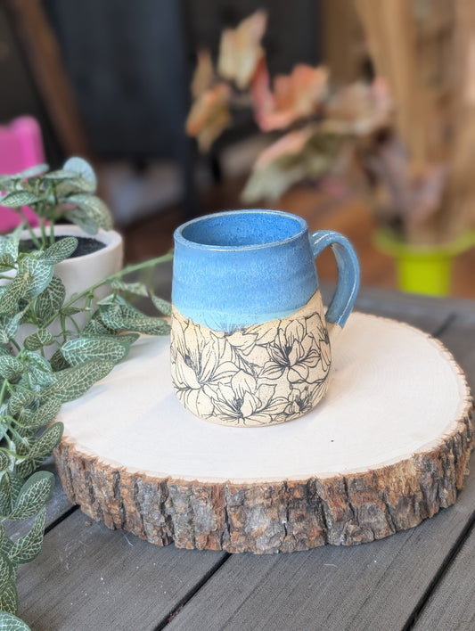 Floral handmade mug