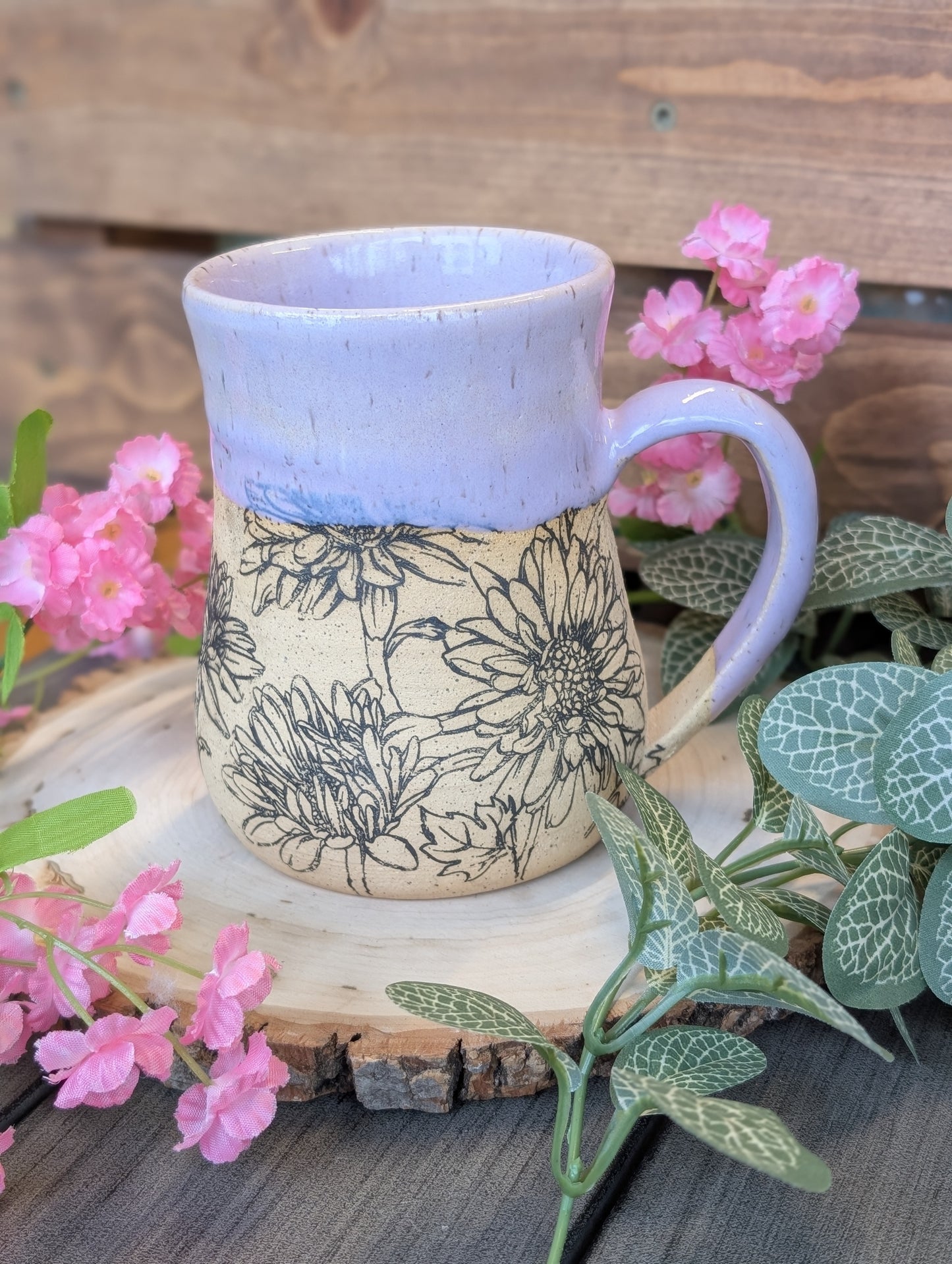 Floral handmade mug