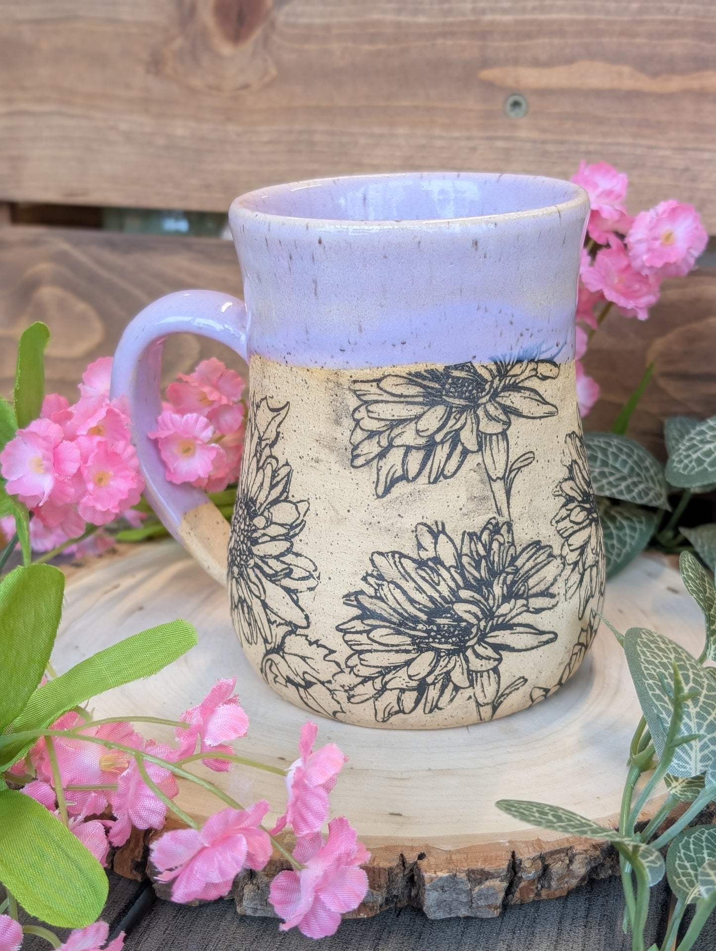 Floral handmade mug
