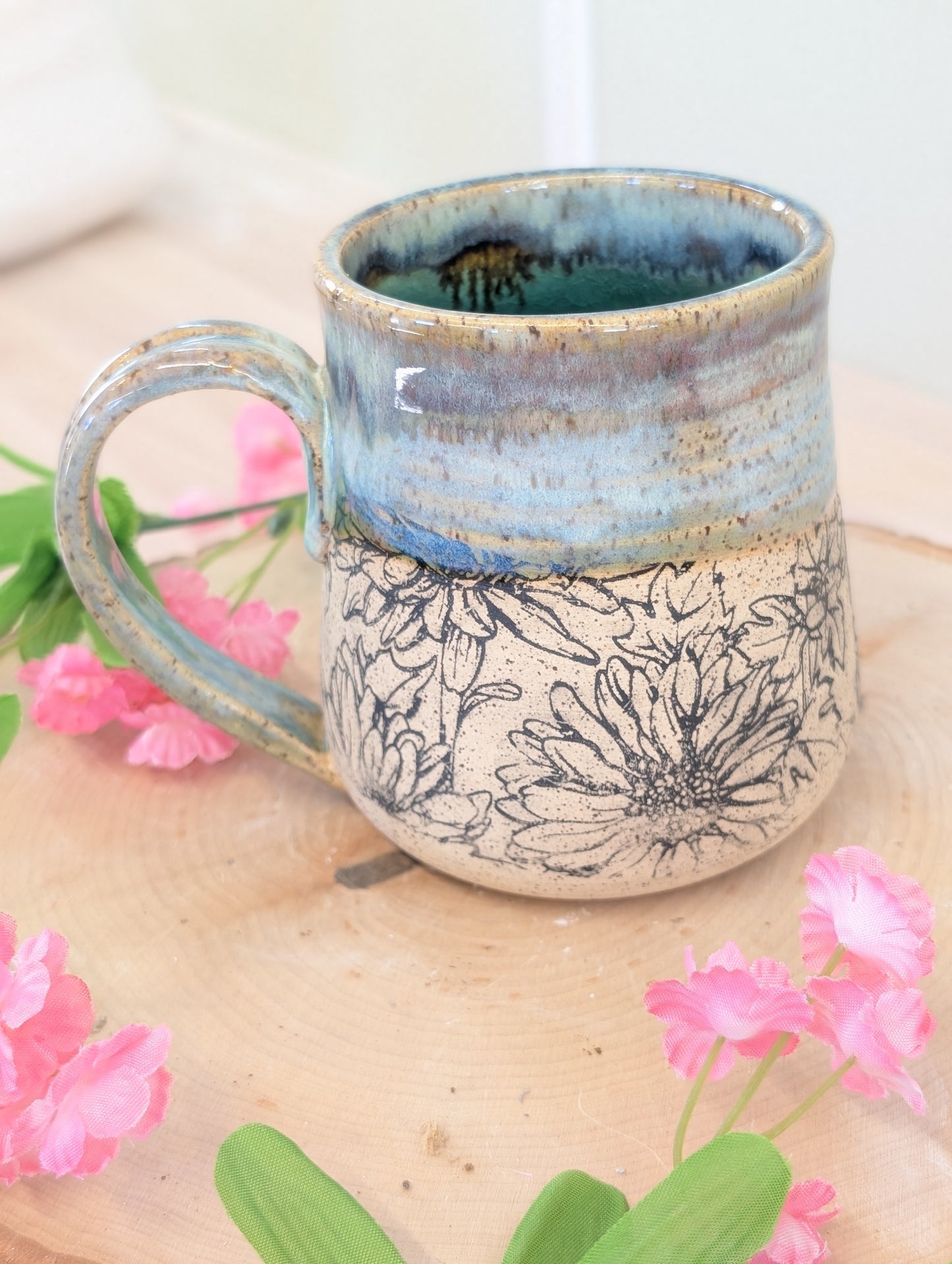 Floral handmade mug