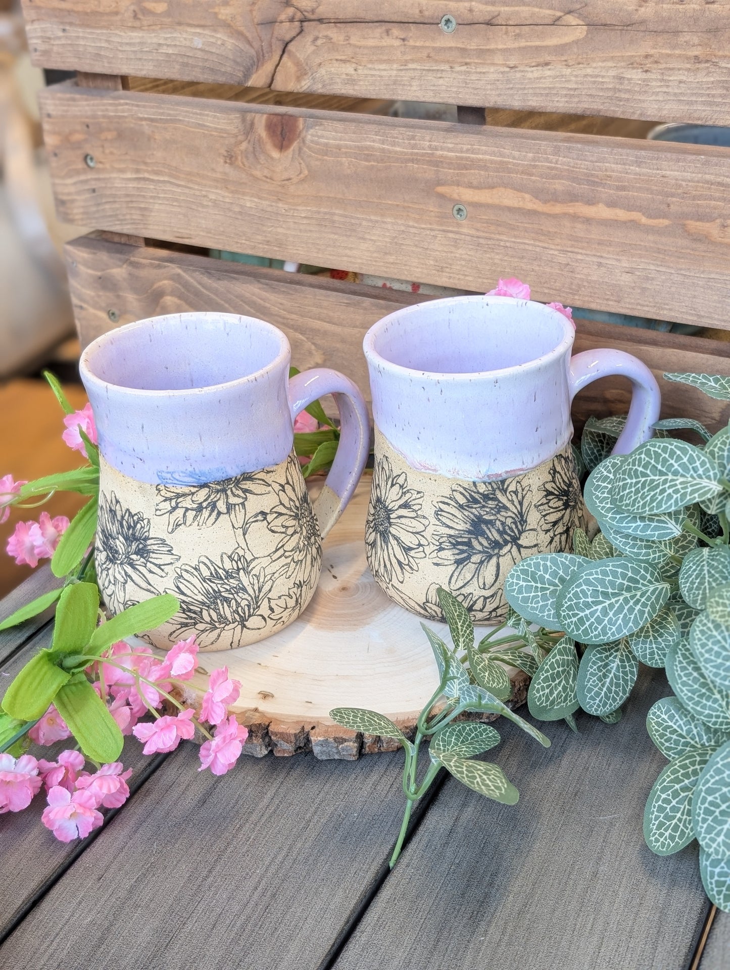 Floral handmade mug